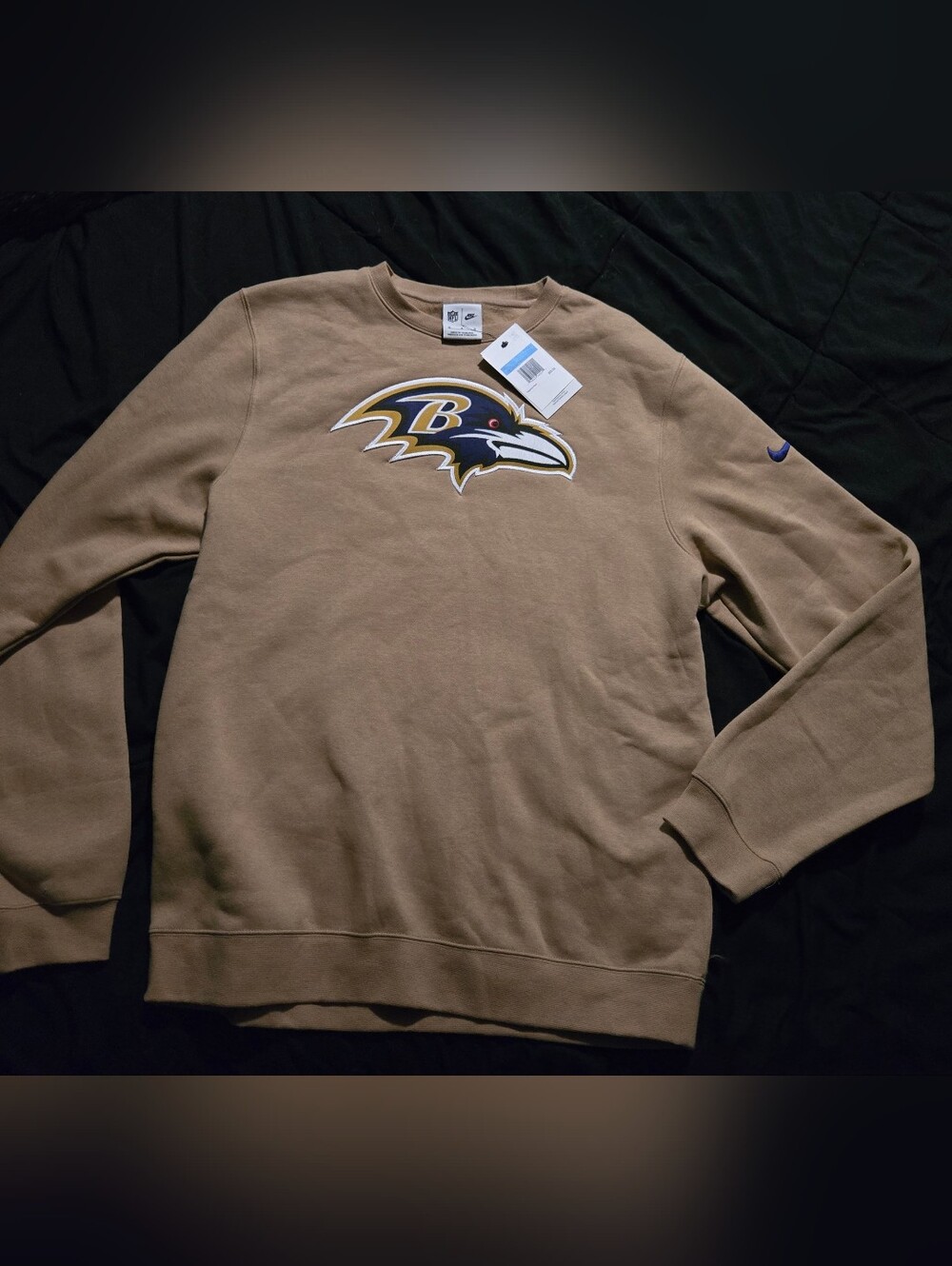 Nike Baltimore Ravens NFL Crewneck Mens Medium Sweatshirt - Tan